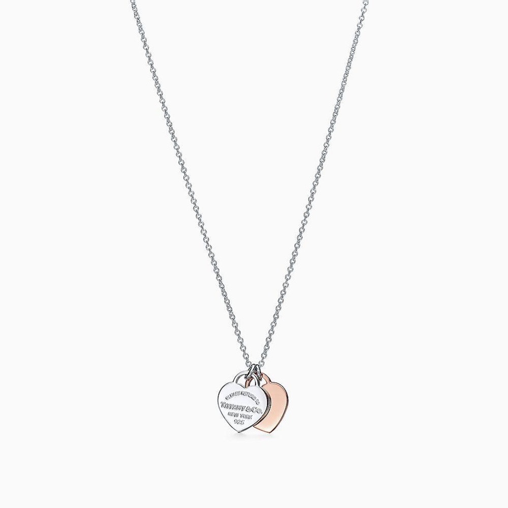 Tiffany & Co. Silver and Rubedo Necklace with Heart Pendant